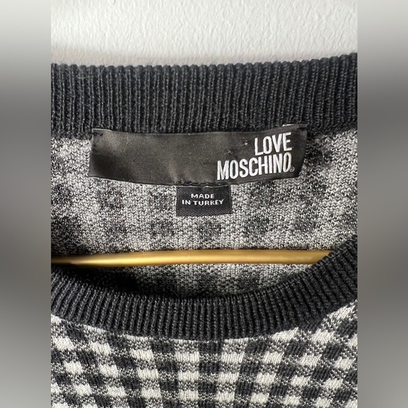 Love Moschino Red Heart Buttons Vichy Print Short Sleeve Dress - Picture 3 of 11